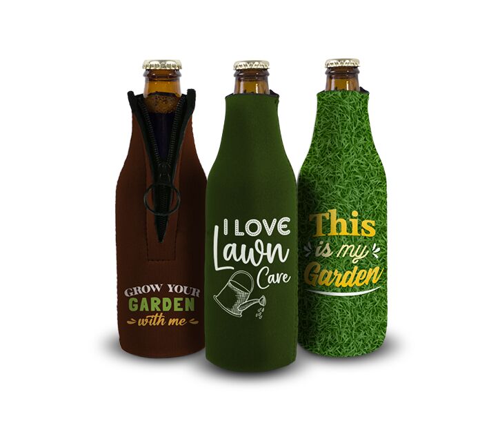 personalized neoprene bottle koozies with zipper for promote business. Cadillac of Bottle Coolies