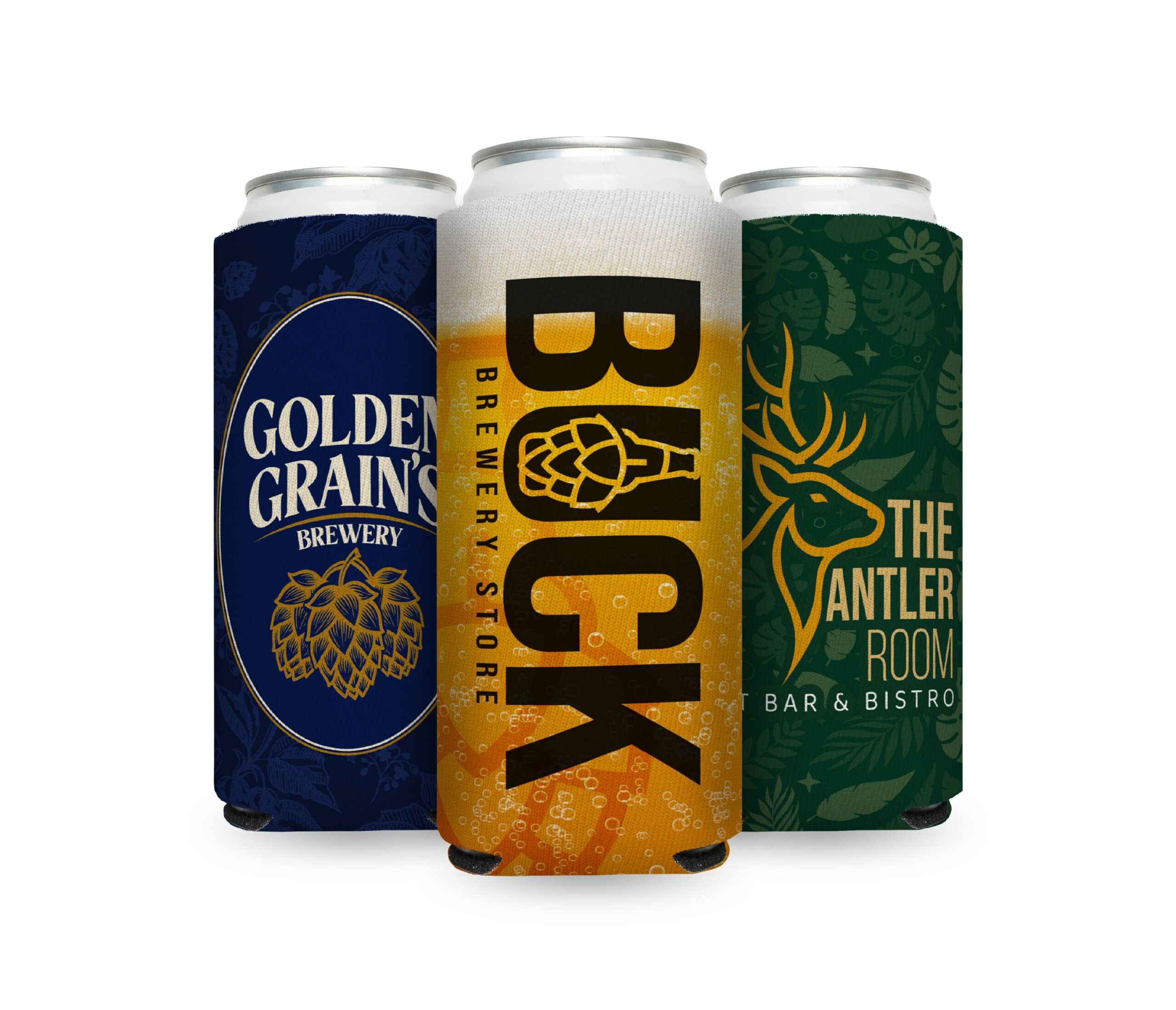 24 ounce beer koozie with custom bar design on them, can cooler for tall drinks